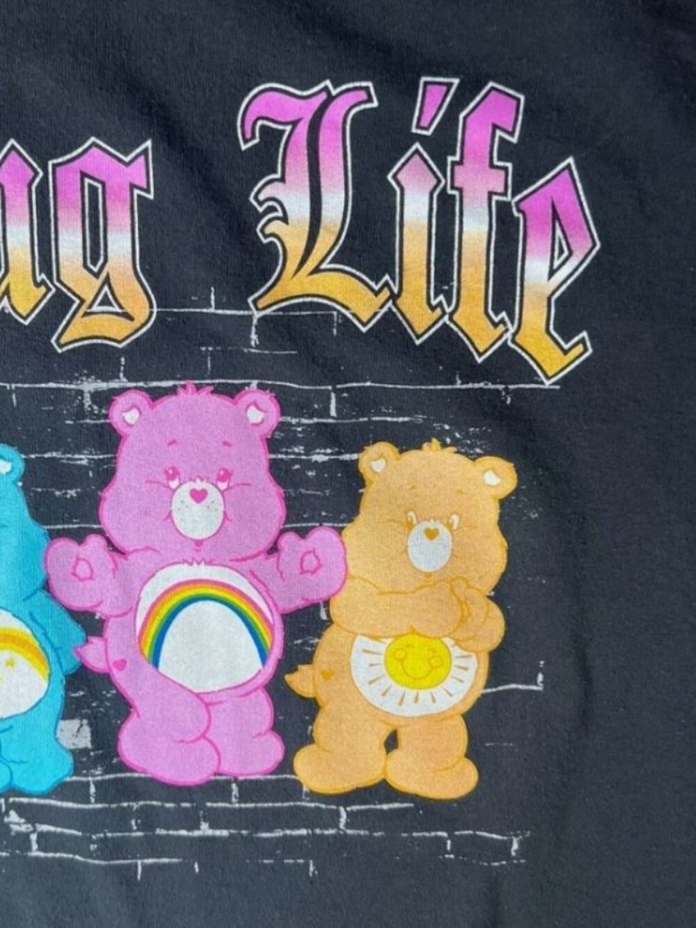 Care Bears “Hug Life” Size XL Short Sleeve Graphic Black Tshirt - Picture 7 of 10